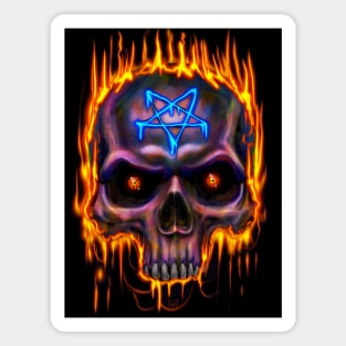 Flaming Skull Magnet